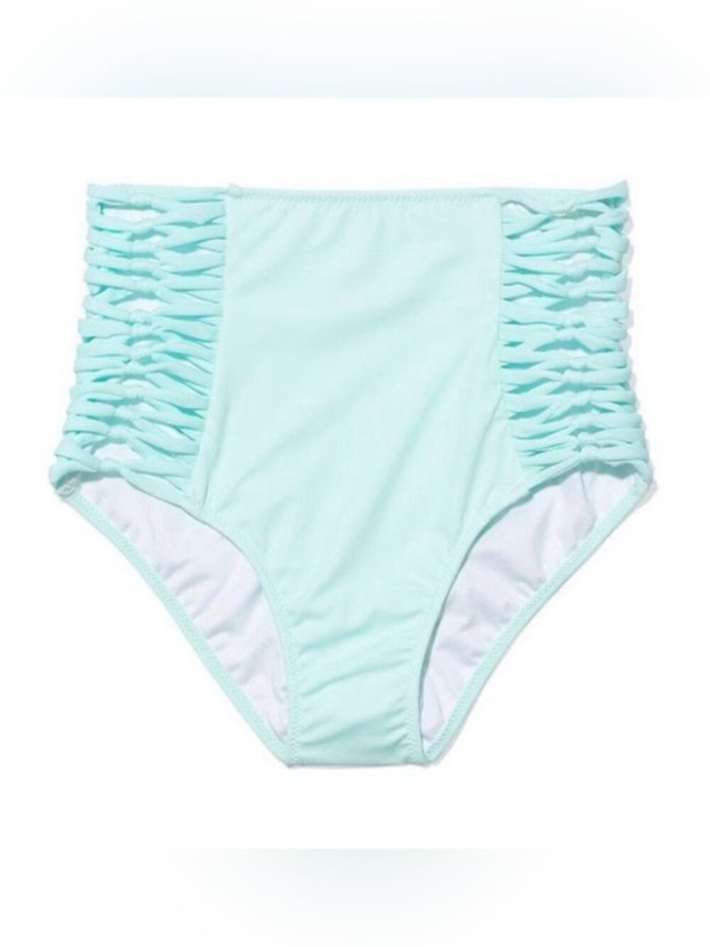 Victoria's Secret PINK | Blue High-Waist Strappy Bikini Bottoms | Size Small